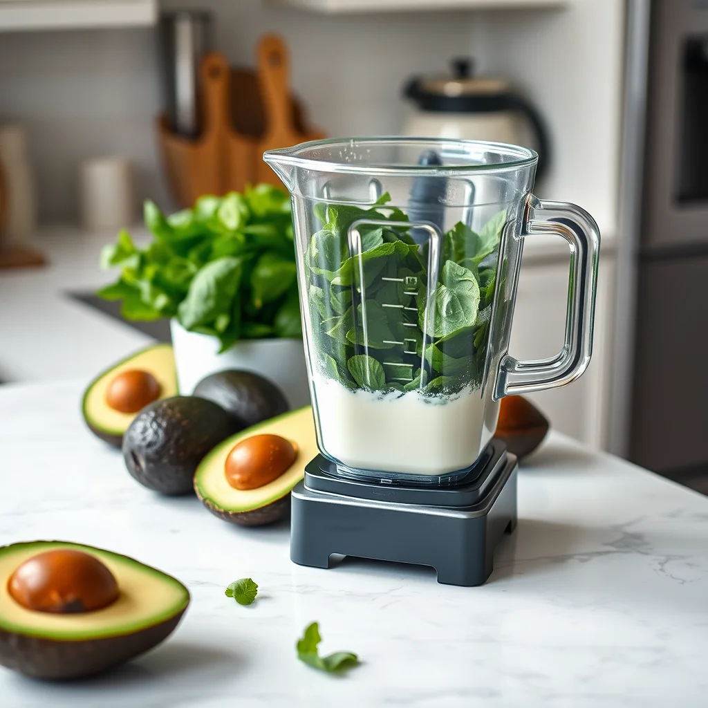 Batidos keto en la cocina con ingredientes frescos.