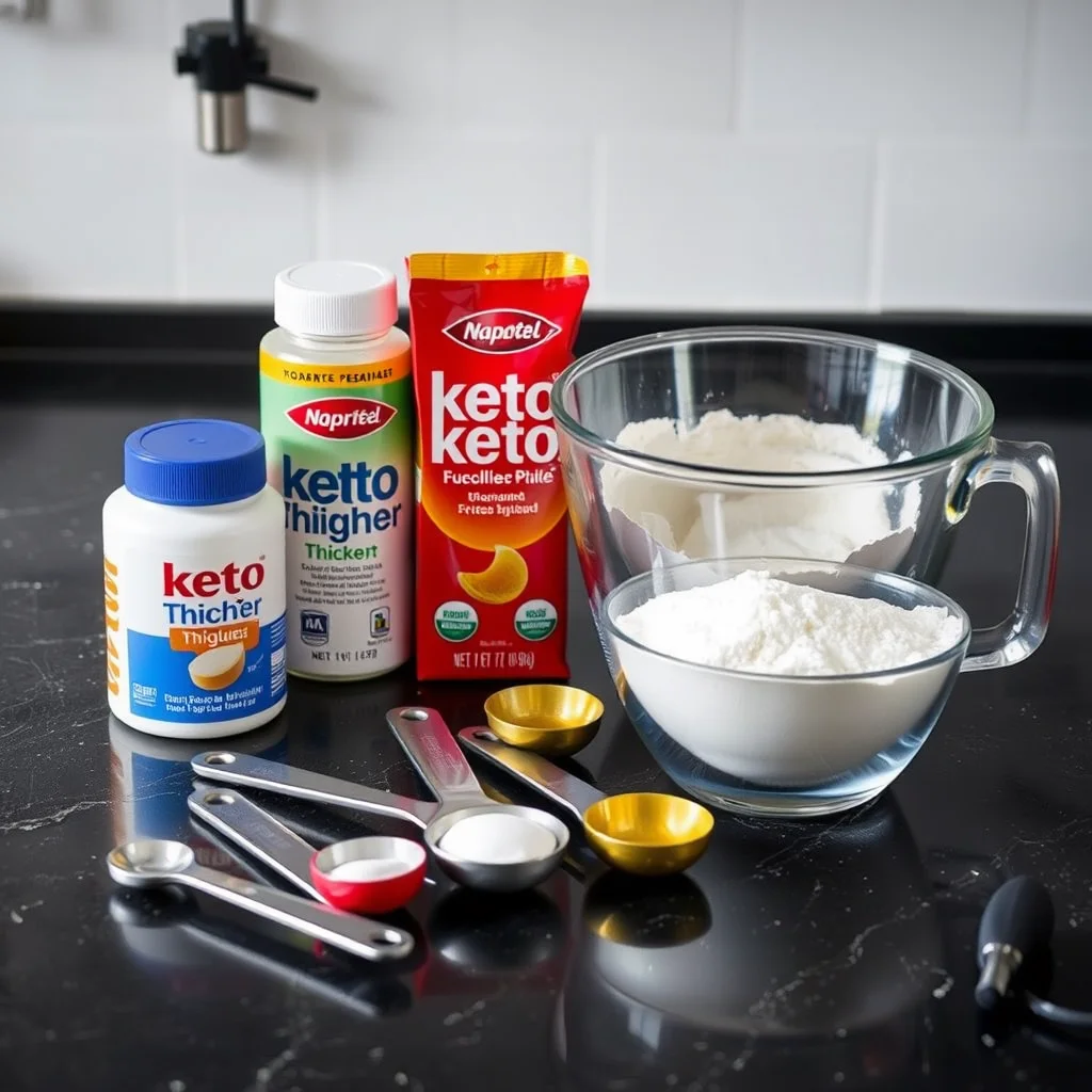 Ingredientes keto en la cocina para pudín.