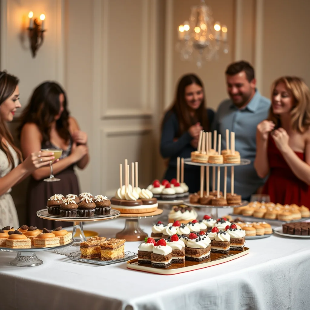 Mesa de postres keto en una fiesta.