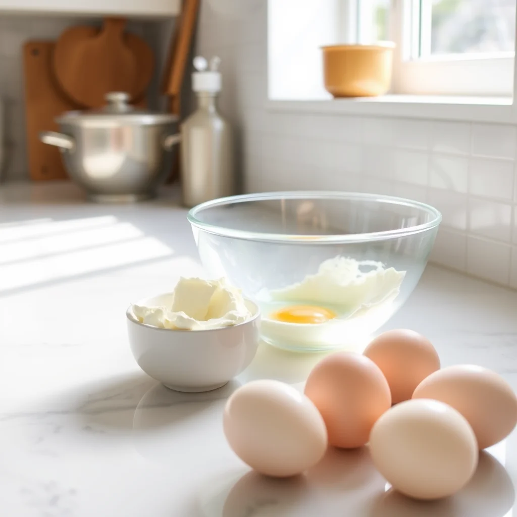 Cocina con ingredientes para brownies bajos en carbohidratos.