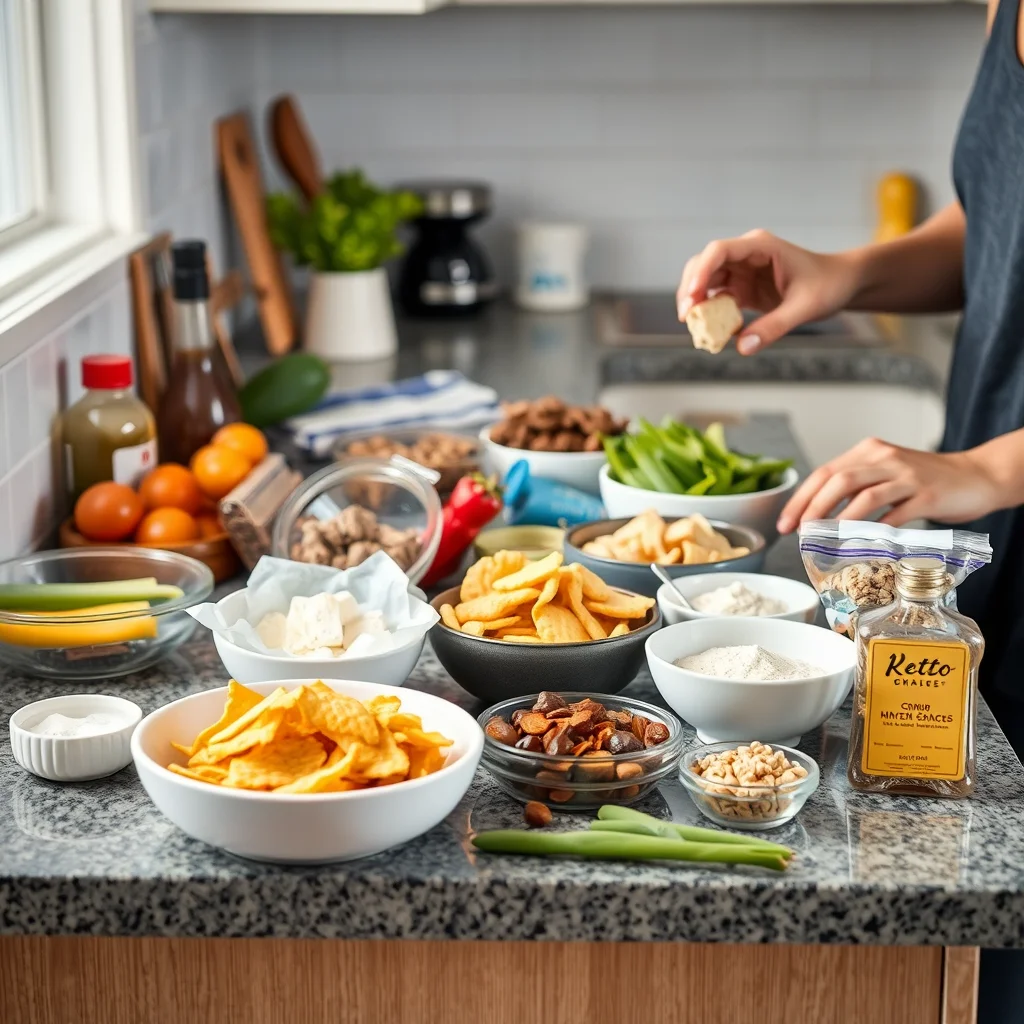 Ingredientes keto en una cocina moderna.