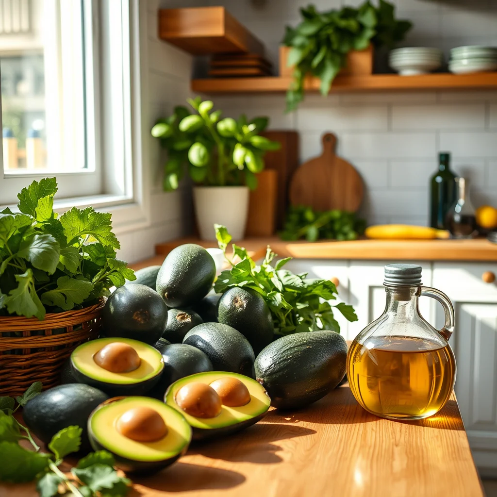 Ingredientes frescos para ensaladas keto
