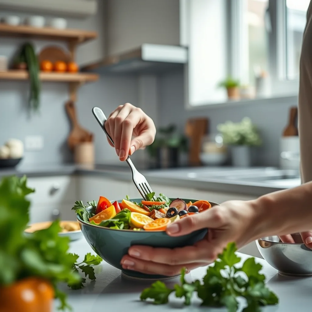 Cocina brillante con desayuno vegetariano keto.