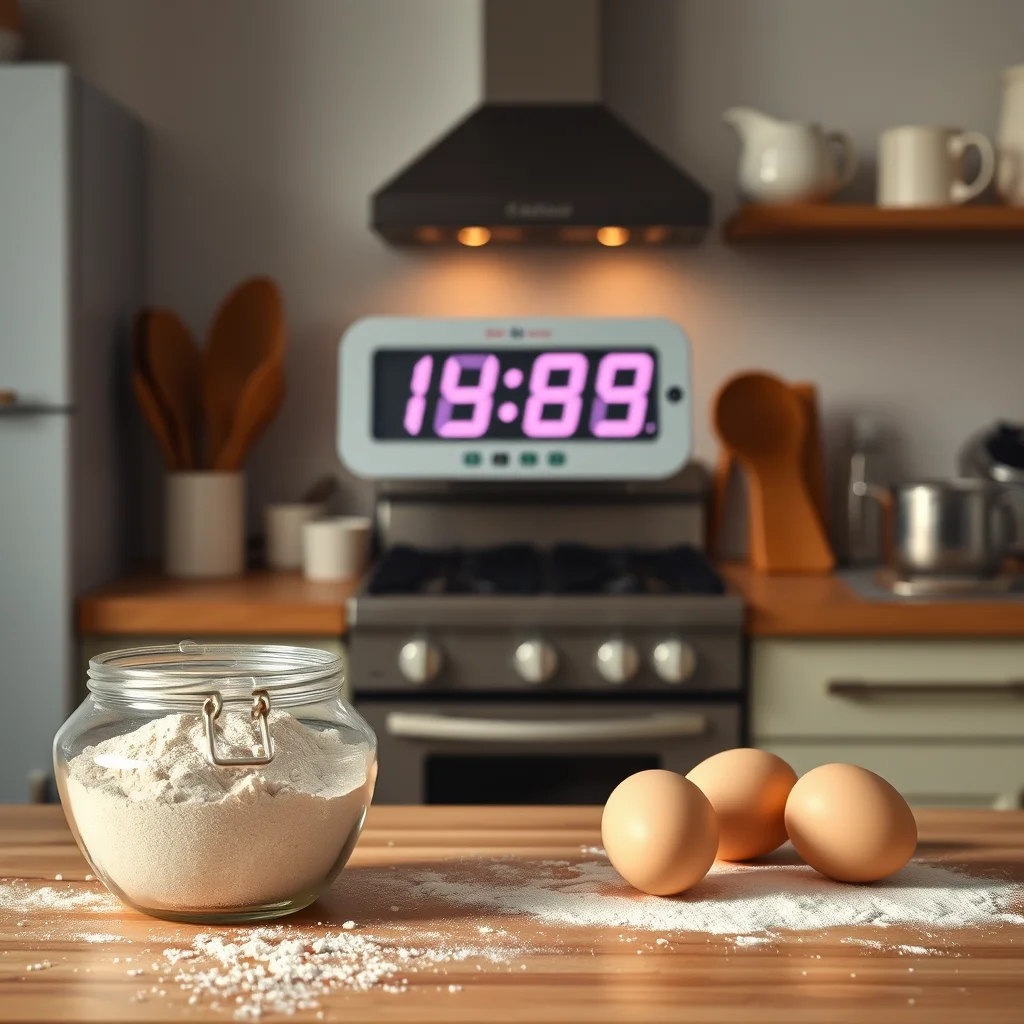 Cocina calida con ingredientes para brownies.